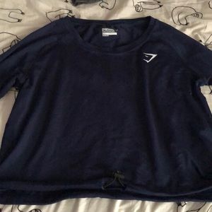 Gymshark Navy Cinch tie top